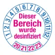 Papier-Aufkleber DESINFIZIERT