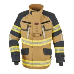 Einsatzjacke X-Pro Dynamic, sand/schwarzblau, Rückenschild FEUERWEHR leuchtgelb