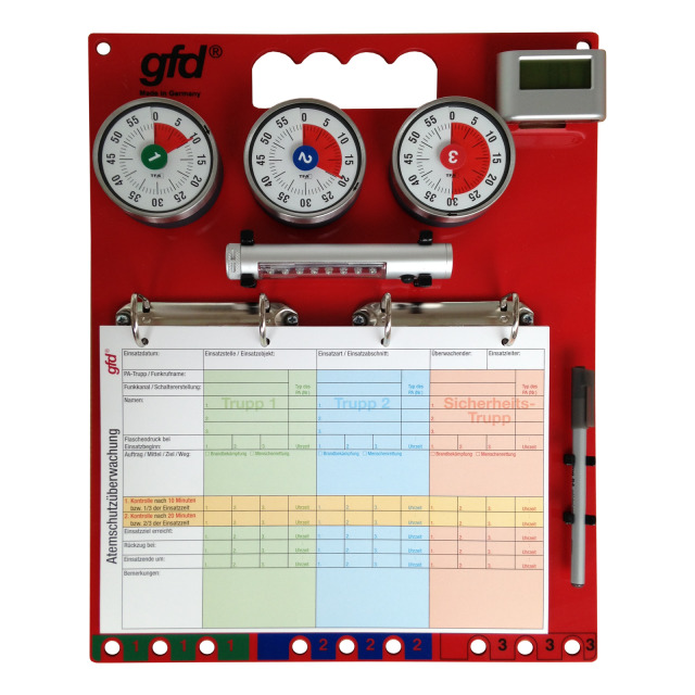 Atemschutz-Überwachungstafel Hoch, Farbe rot